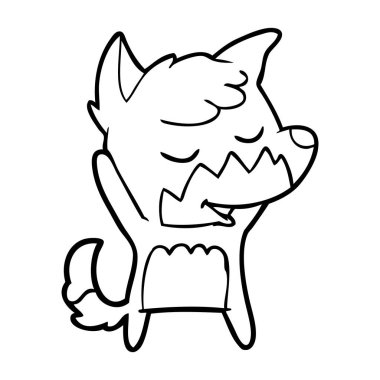 vektör çizim dostu karikatür Fox