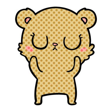 huzurlu karikatür ayı vektör çizim