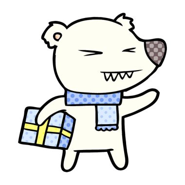 kızgın kutup ayısı xmas hediye ile çizgi film