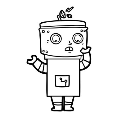Çizgi film robotunun vektör çizimi 