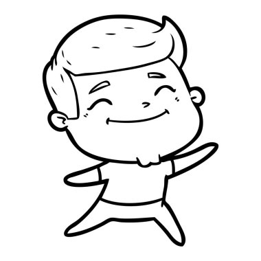 mutlu çizgi film adam vektör çizim