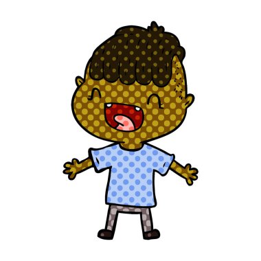 çizgi film mutlu çocuk gülüyor.