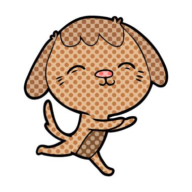 vektör çizim mutlu karikatür köpek