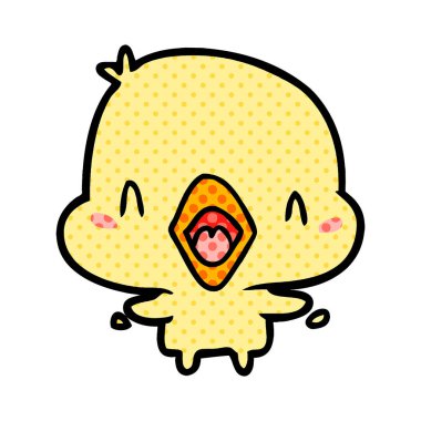 vektör çizim karikatür mutlu kuş