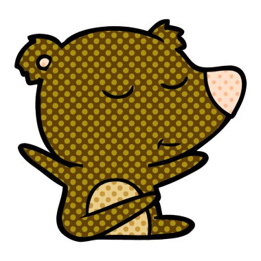 mutlu karikatür ayı vektör çizim