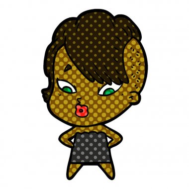 vektör çizim karikatür sürpriz kız