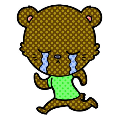 vektör çizim karikatür ayı ağlama