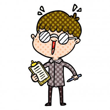 çizgi film çocuk gözlük takıyor