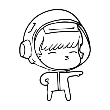 vektör çizim karikatür meraklı astronot