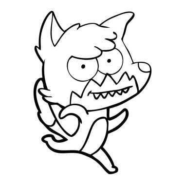 vektör çizim karikatür sırıtan Fox