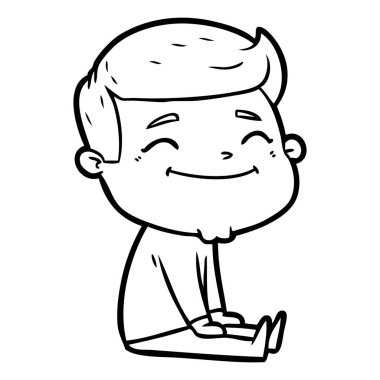 mutlu çizgi film adam vektör çizim