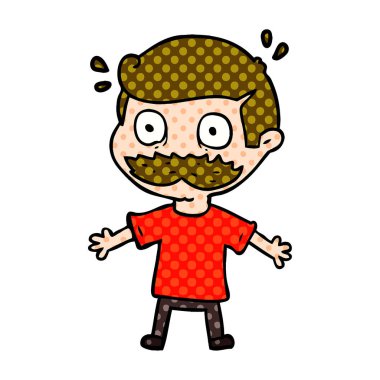 çizgi film adam şok bıyıklı