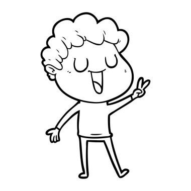 vektör çizim karikatür adam gülen