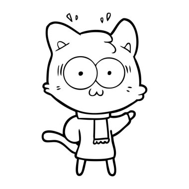 çizgi film sürpriz kedi sıcak kış kıyafetleri