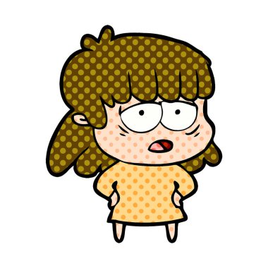 vektör çizim karikatür yorgun kadın