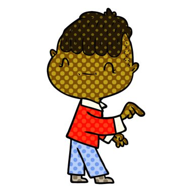 vektör çizim karikatür dostu çocuk