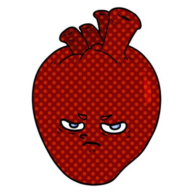 Karikatür kalp çiziminin vektör çizimi