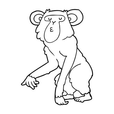 vektör çizim karikatür şempanze