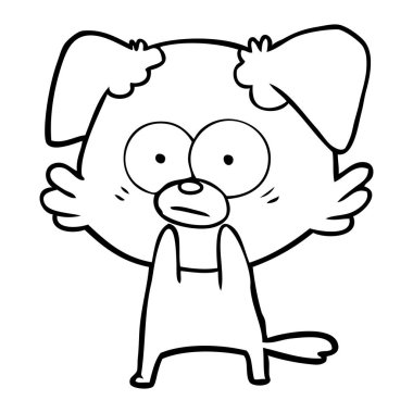 vektör çizim gergin köpek çizgi film