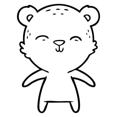 mutlu karikatür ayı vektör çizim