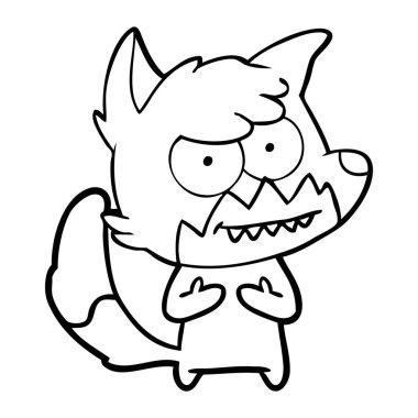 vektör çizim karikatür sırıtan Fox