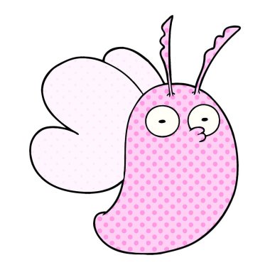 Komik karikatür kelebek vektör çizim