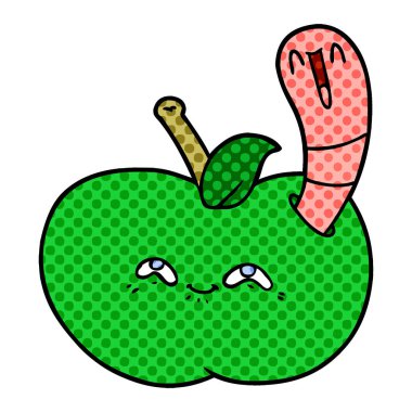 çizgi film solucan mutlu Apple