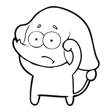 vektör çizim karikatür emin fil