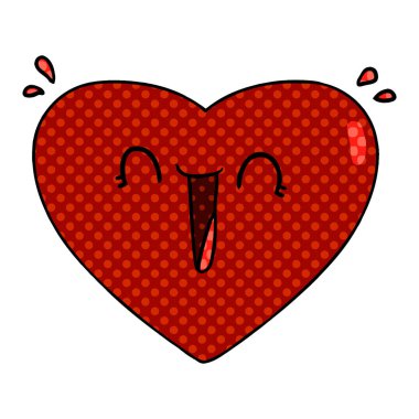 Vektör çizim karikatür mutlu kalp