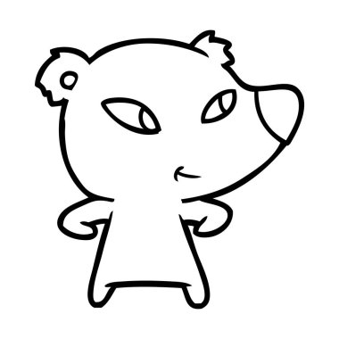 Tatlı çizgi film ayısının vektör çizimi