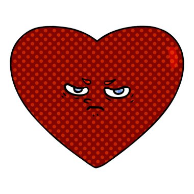 Karikatür kalp çiziminin vektör çizimi