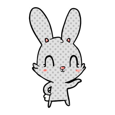 Tatlı çizgi film tavşanının vektör çizimi