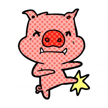 kızgın çizgi film domuz karate tekme.