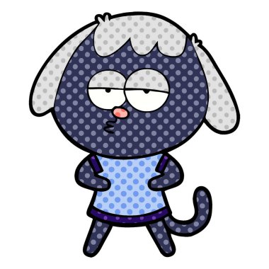 sıkılmış vektör çizim karikatür köpek