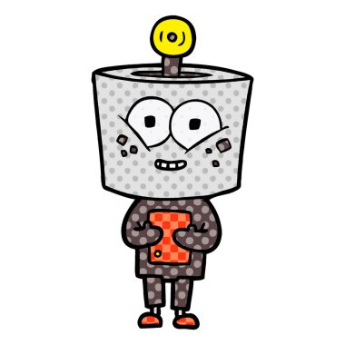 mutlu karikatür robot vektör çizim