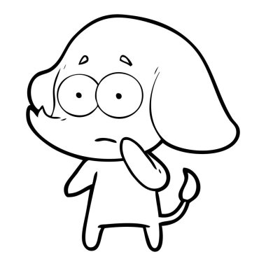 vektör çizim karikatür emin fil