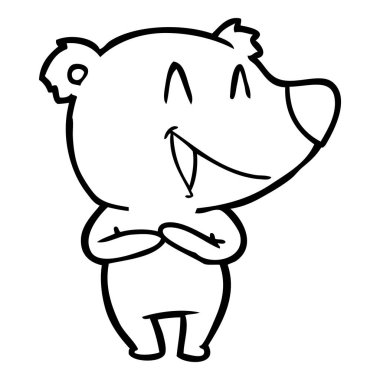  ayı karikatür gülen vektör çizim