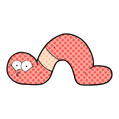 Çizgi film solucanının vektör çizimi