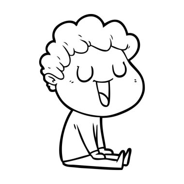 vektör çizim karikatür adam gülen