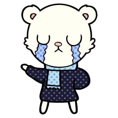 Kutup ayısı karikatür ağlıyor