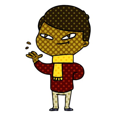 Çizgi film çocuğunun vektör çizimi