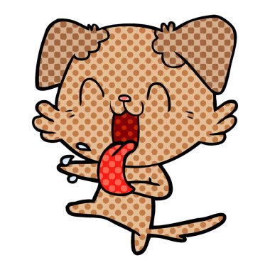 vektör çizim karikatür nefes nefese köpek