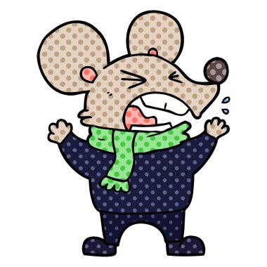 vektör çizim karikatür kızgın fare
