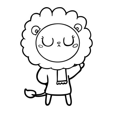 Çizgi film aslanının vektör çizimi