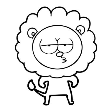 vektör çizim karikatür sıkılmış aslan