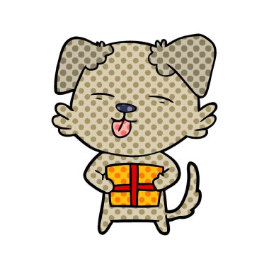 köpek Noel hediyesi ile çizgi film