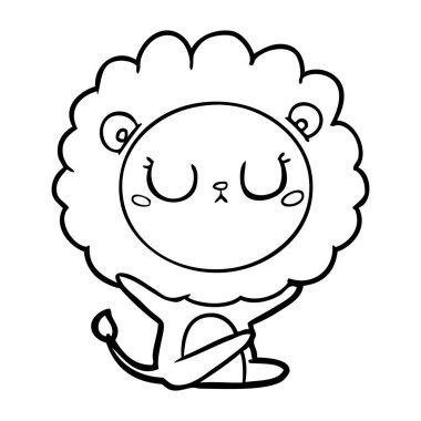 Çizgi film aslanının vektör çizimi
