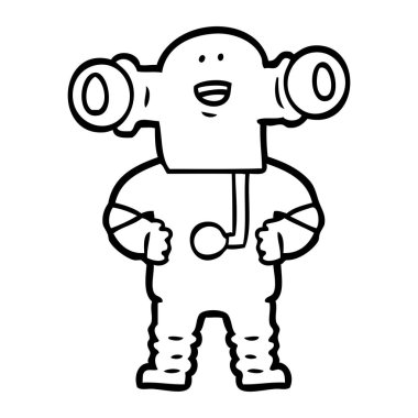 Dostu karikatür uzaylı vektör çizim