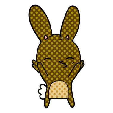 meraklı bunny çizgi vektör çizim