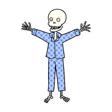 çizgi film iskelet pijama giymiş